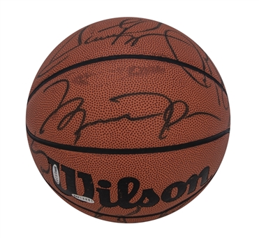 1995-96 World Champion Chicago Bulls Team Signed Basketball With 11 Signatures Including Michael Jordan (UDA & PSA/DNA)
